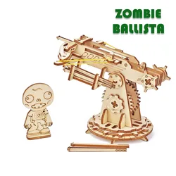 Siege Heavy Ballista Toy Model to Build 3D Wooden Mechanical Puzzle Construction Game Kit Self Assembly For Kids Gift