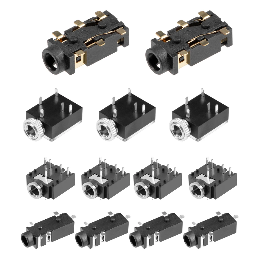 

10Pcs Socket Headphone Stereo Jack PCB Mount 3.5mm 5 Pin 6 Pin Audio Video Connector Black PJ-3F07 PJ-313D PJ-313E-6P