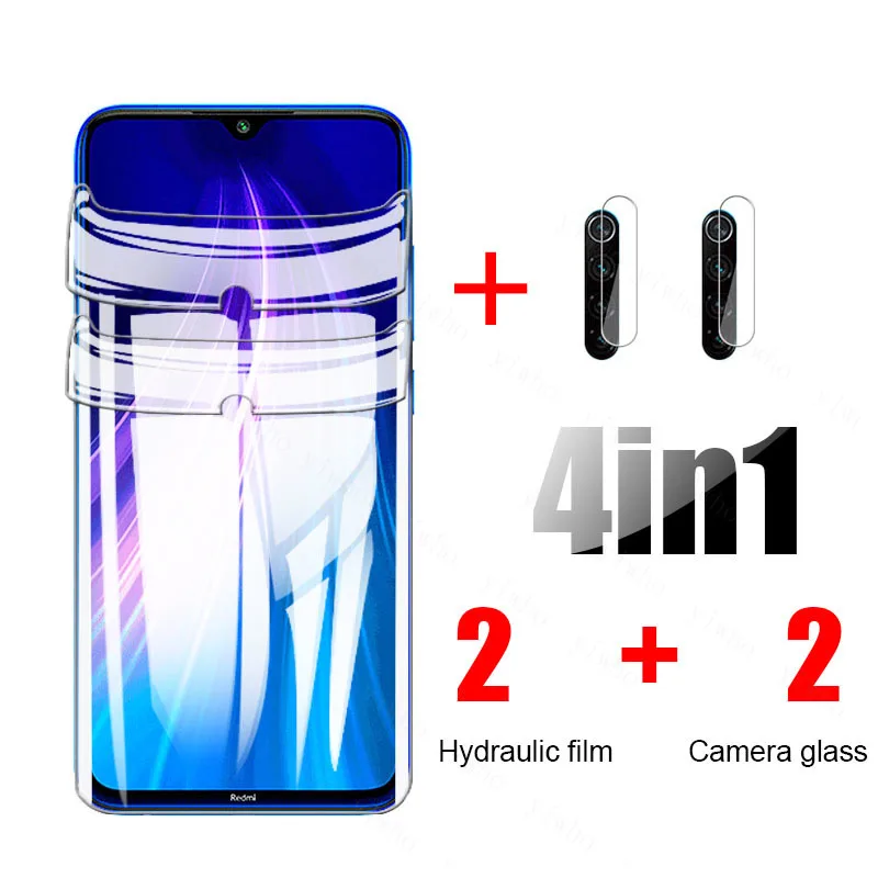 Protector de pantalla de hidrogel para Xiaomi Redmi Note 8 M1908C3JH, cristal templado para cámara, 6,3"