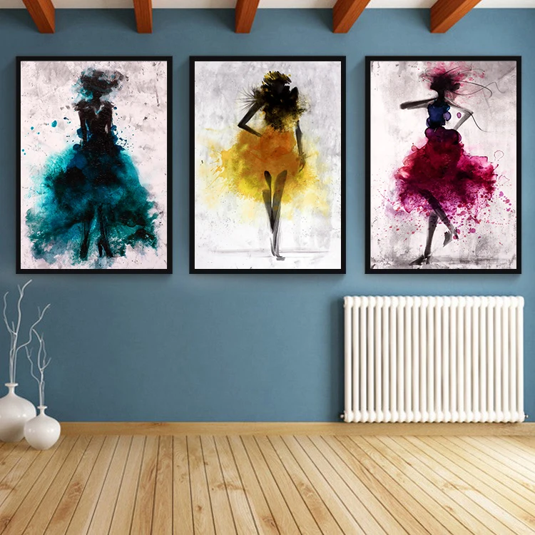 Dancing Skirt Girl Print Canvas Painting Dance Studio Display Picture Home Wall Art Bedroom Modern Decor