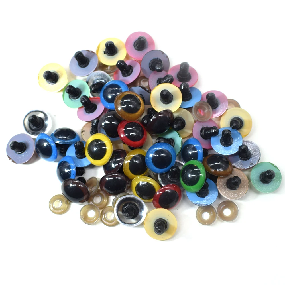 500PCS Plastic Crafts Safety Eyes Doll Eyes Animal Horse Eye Buttons Toys Colorful Button for Dolls Toy 8/10/12/14/16/18/20mm