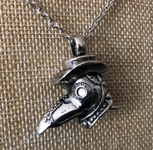 Steampunk 3D Plague Doctor Pendant Necklace Fashion Bird Skull Gothic Crow Charm Punk Raven Jewelry