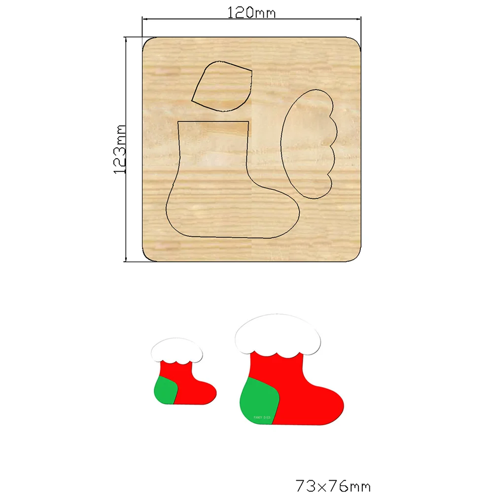 2021 New Christmas socks Cutting Dies Wooden Dies Suitable for Common Die Cutting Machines on the Market