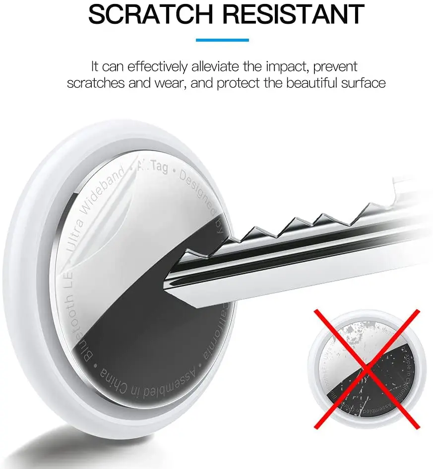 5 قطعة HD قماش من البولي يوريثين الحراري لصناعة المآزر ل AirTag مفتاح مكتشف أفلام واقية ل Airtags شاشة تعمل باللمس لاصق HD فائقة واضحة مستديرة غطاء من البولي يوريثان الحراري