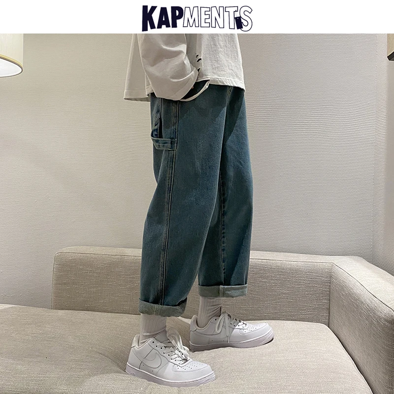 KAPMENTS Men Y2k Baggy Harajuku Jeans Pants 2023 Mens Japanese Streetwear Vintage Denim Trousers Man Korean Fashion Casual Pants