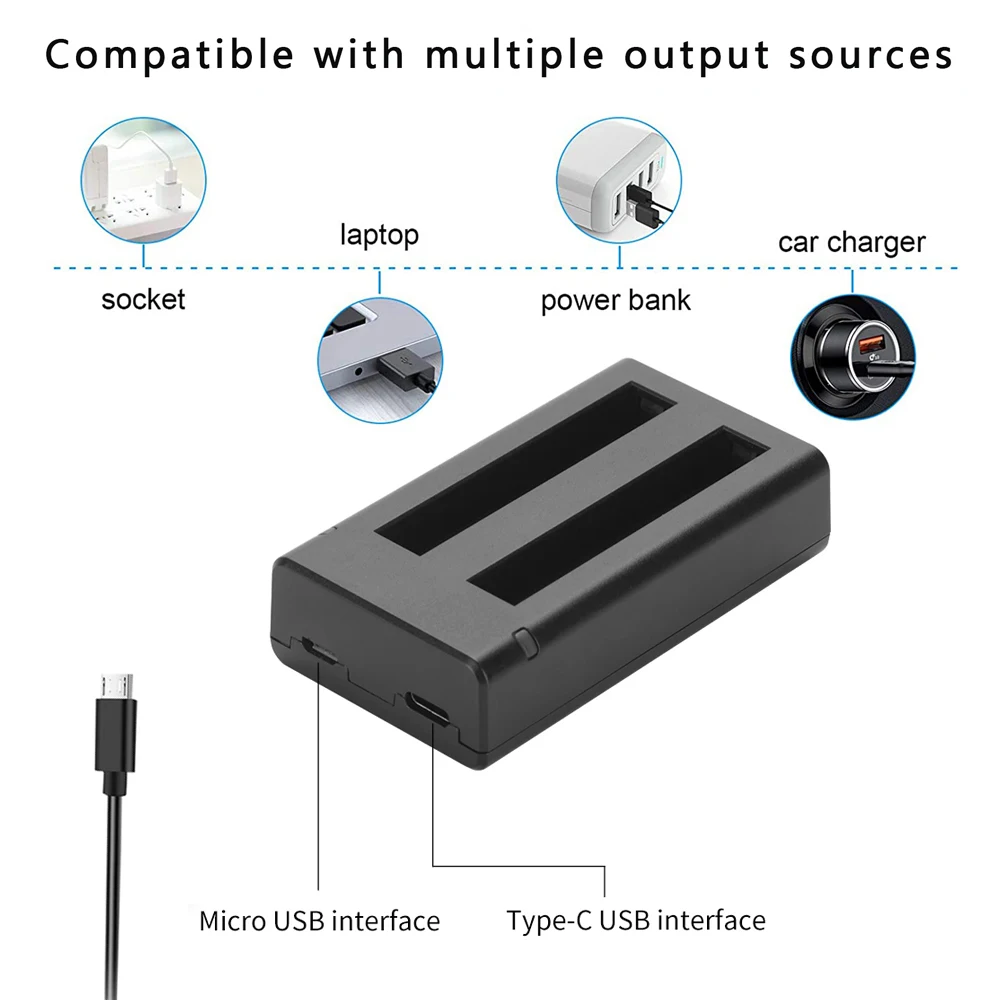 New Insta360 One X2 Battery 1800mAh Universal 2 Batteries Charger for Insta 360 One X 2 Action Camera Accessories