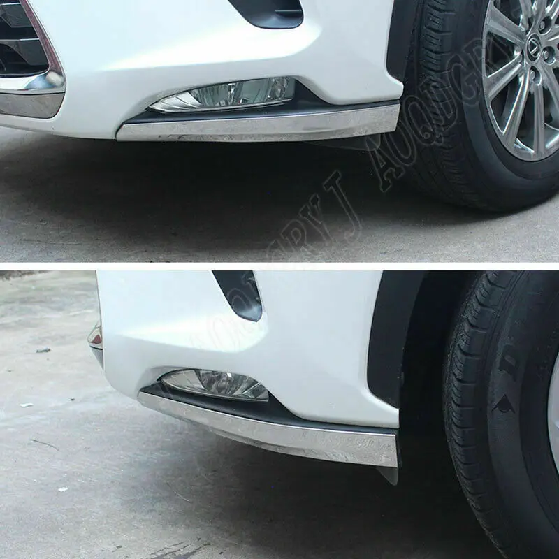 Fits For Lexus NX300 300H 2018-2021 ABS Chrome Front Bumper Corner Cover Trim anti-rub Lip Moulding Car Accessories 2PCS