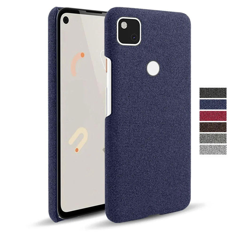 Cloth Leather Case on The for Google Pixel 8, Slim Retro Hard PC Phone Cover