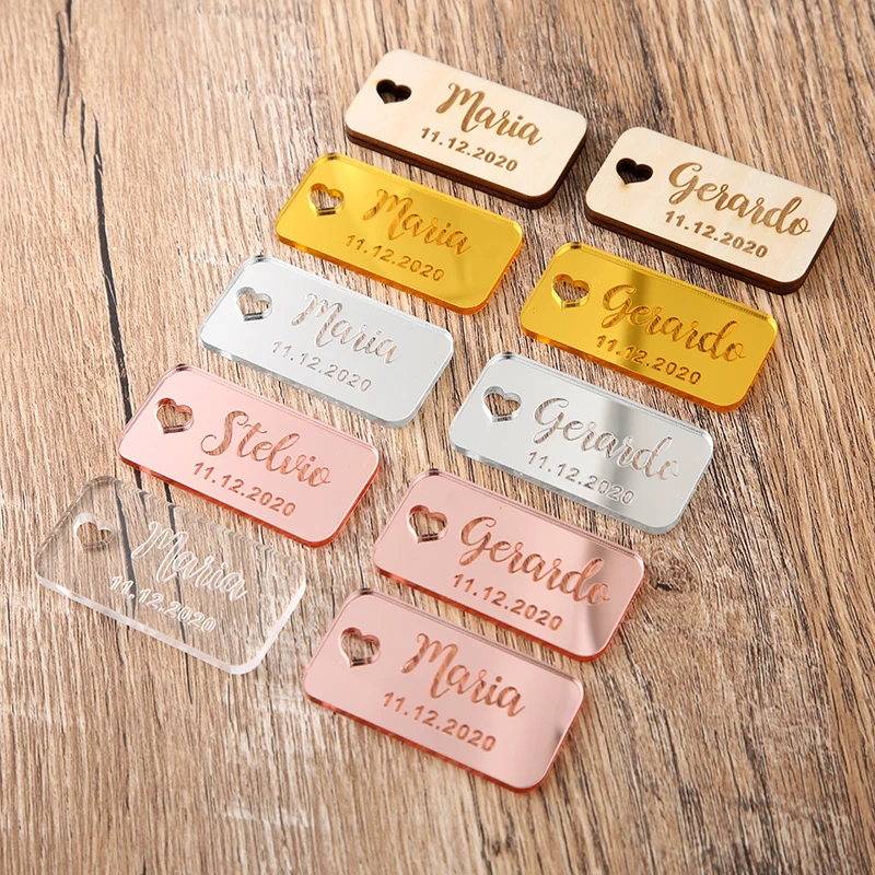 Custom  Wedding Place Name Sign decoration Personalized wood Names Place name settings Guest Gift name tags Wedding table Decor