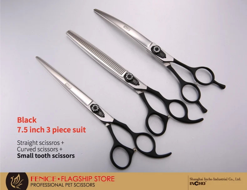 Fenice Hund Schere Set Gerade & Ausdünnung & Gebogene Hundesalon Schere Kits Bichon Teddy Bomei Hund Grooming Schere Set werkzeug Set – Detail 25