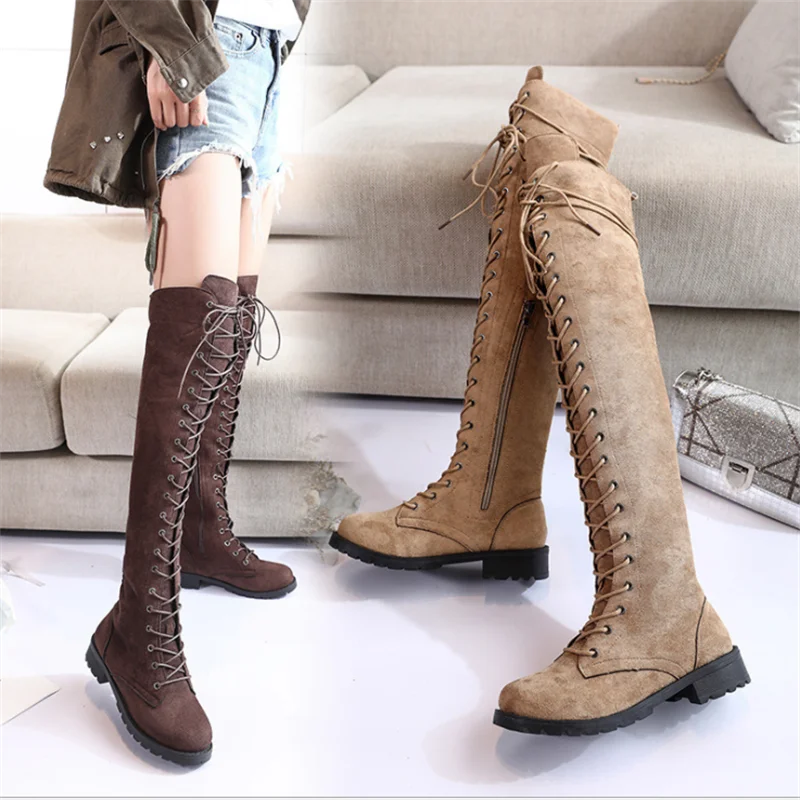 New Sexy Women's High Boots Over The Knee Boots Womens Plus Size Boots Shoes for Women Motorcycle Boots Winter Boots Punk Shoes