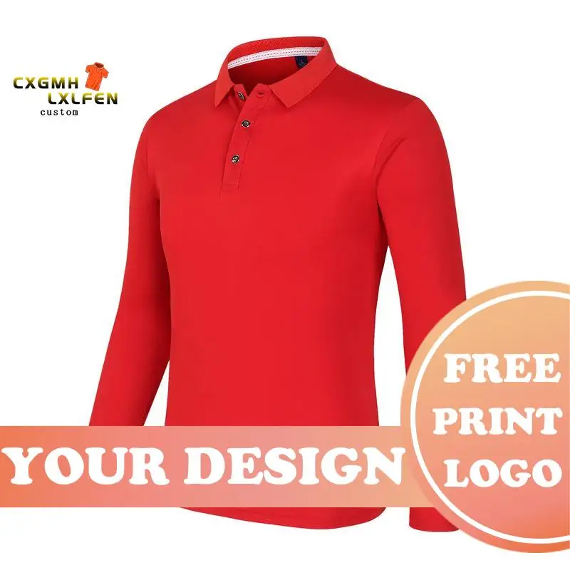 Men Solid Color Polo Shirt Unisex Casual T Shirts Custom Print Photo Logo Text DIY Your Team Class Group Uniform Poloshirt Tops