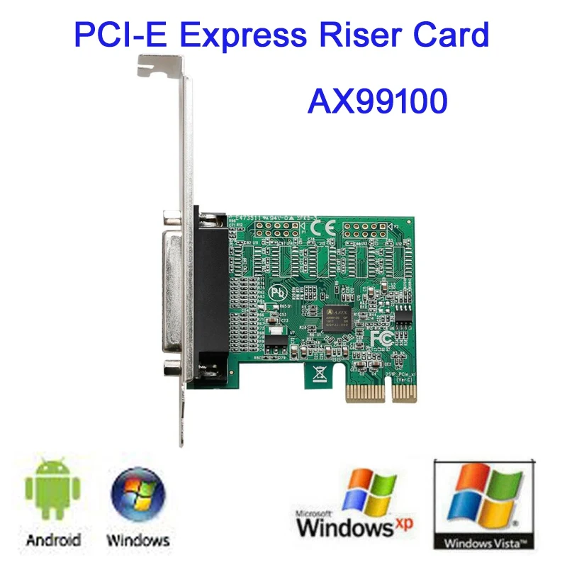 

PCI-E Parallel port card Printer connector Controller Card ASIX/AX99100-1P chipset Expansion Riser cards with adapters converter