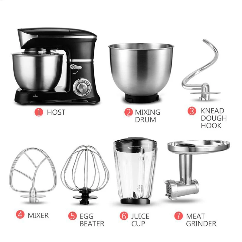 Multifunction Chef Machine Food Blender Dough Mixer Home Vertical Ground Meat Juicing Cream Beat Eggs Kitchen Auxiliary Mixer