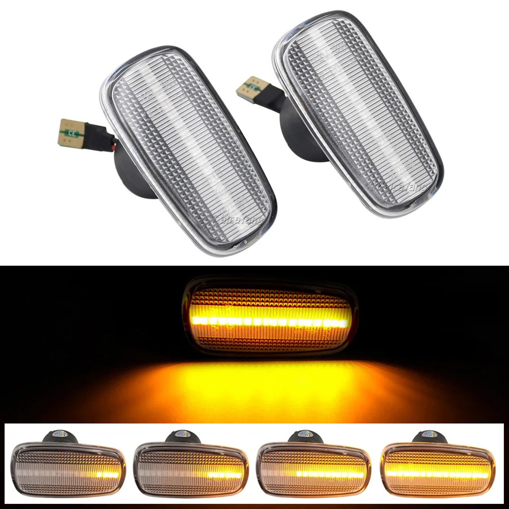 

2Pcs Dynamic Amber LED Side Marker Indicator For Toyota RAV4 Isis Crown Comfort Altezza SXE GXE Wish Kluger Prius Land Cruiser