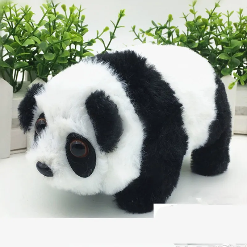 Brinquedo de pelúcia elétrica animais de pelúcia pandas pode chamar e andar robô animal estimação tesouro nacional de china presente do bebê jogos interativos