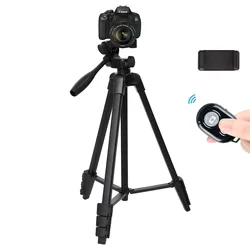 Profesional Camera Tripod Stand With Bluetooth for Canon Nikon Sony DSLR Camera Camcorder Tripod For Phone Camera Max 136CM