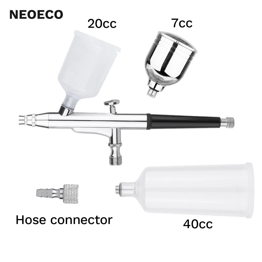 20cc 40cc Airbrush Spray Gun Gravity Feed Double Action Air Brush Cake Sprayer Tattoo Nail Tool 0.3mm Big Cup Barber Use