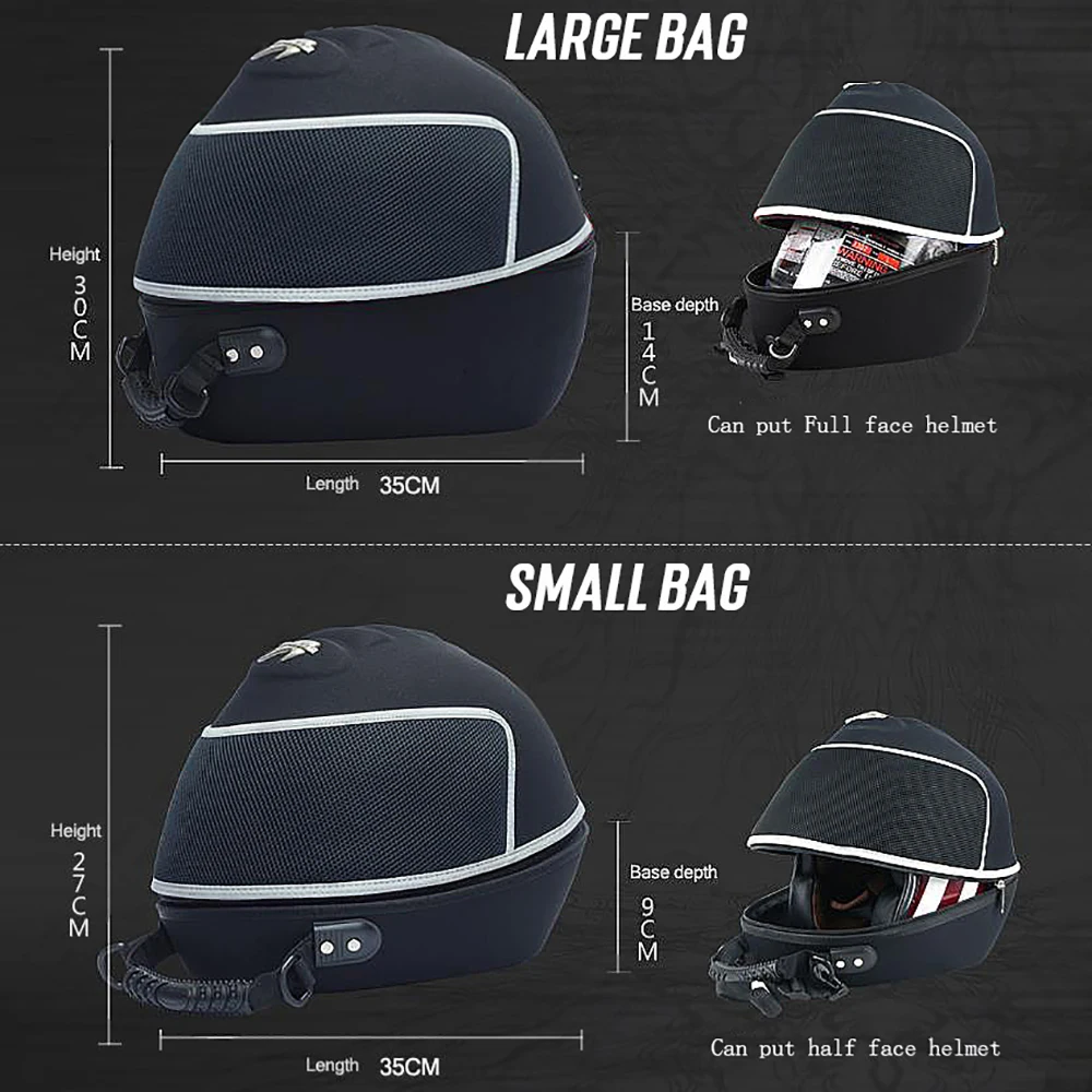 Motorcycle Luggage Half Helmet Bag Trunk Lock Storage Box Moto
