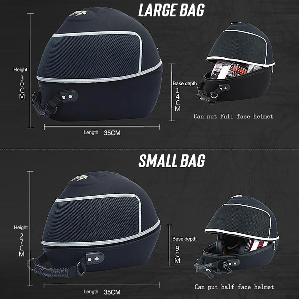 Motorcycle Luggage Half Helmet Bag Trunk Lock Storage Box Moto