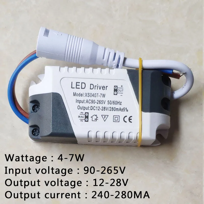 LED 3W-50W fuente de alimentación de adaptador de alimentación de panel de luz LED controlador de corriente constante DC hembra downlight