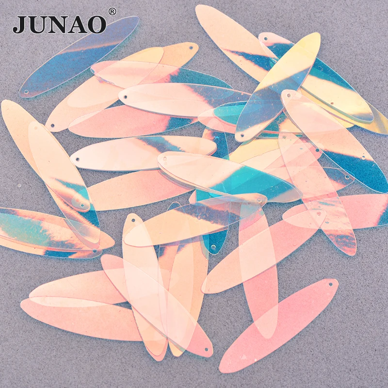 JUNAO 20g 40mm Glitter Transparent AB Large Sewing Flat Round Sequins Decoration Sequin Paillette For Needlework Clothes Crafts