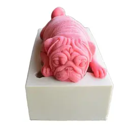 Big Bulldog Cake Mold Pudding Chocolate Soap Making Silicone Molds DIY 3D Dog Soap Mold K694