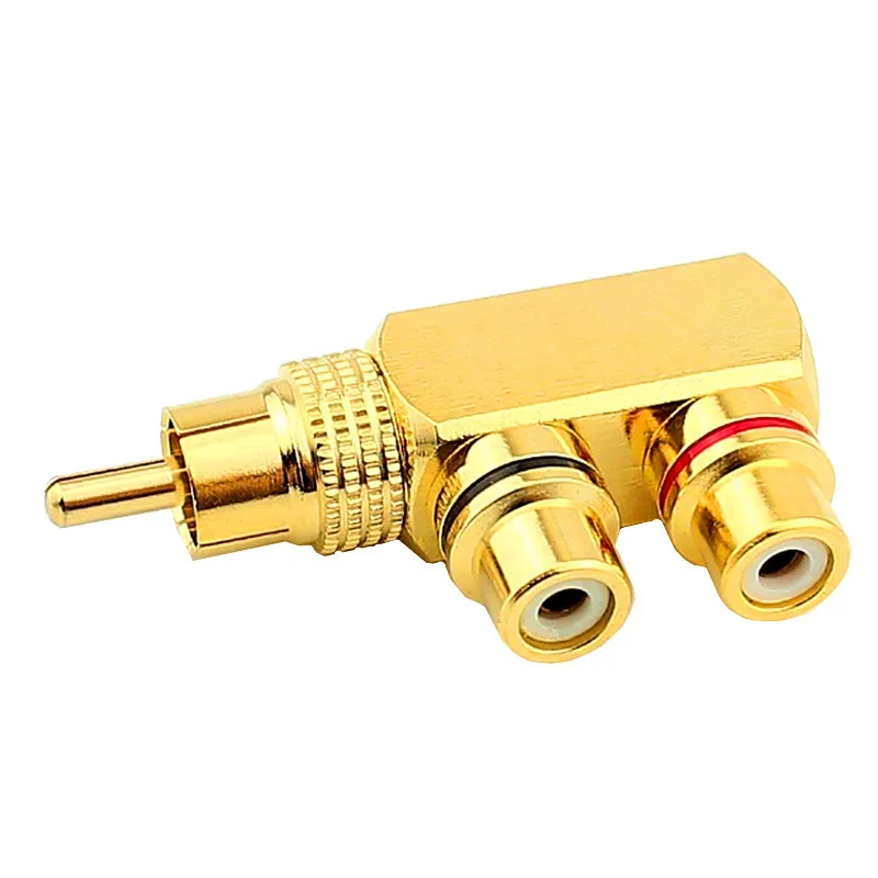 

RCA Y splitter AV audio video plug converter 1 revolution 2 female adapter kit lotus AV jack RCA plug to double jack