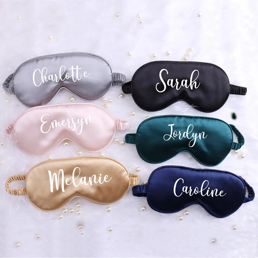 Personalized Satin Eye Mask For Sleeping Birthday Gifts Eye Mask Wedding Bridesmaid Gift Customized Monogram Bachelorette Favor