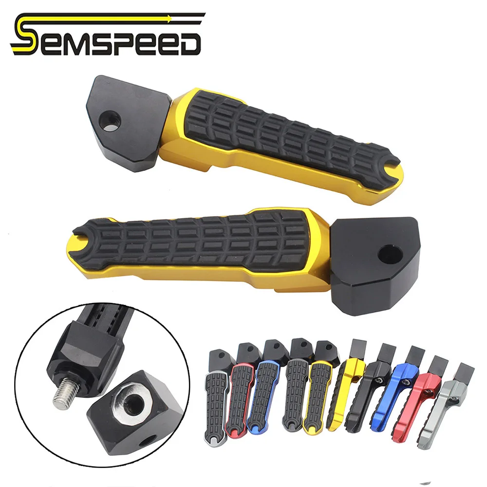 SEMSPEED Motorcycle Foot Pegs Left Right CNC Accessories Hold Foots For Yamaha MT09 FZ09 FJ09 Tracer 900 Rear Pedal Without Logo