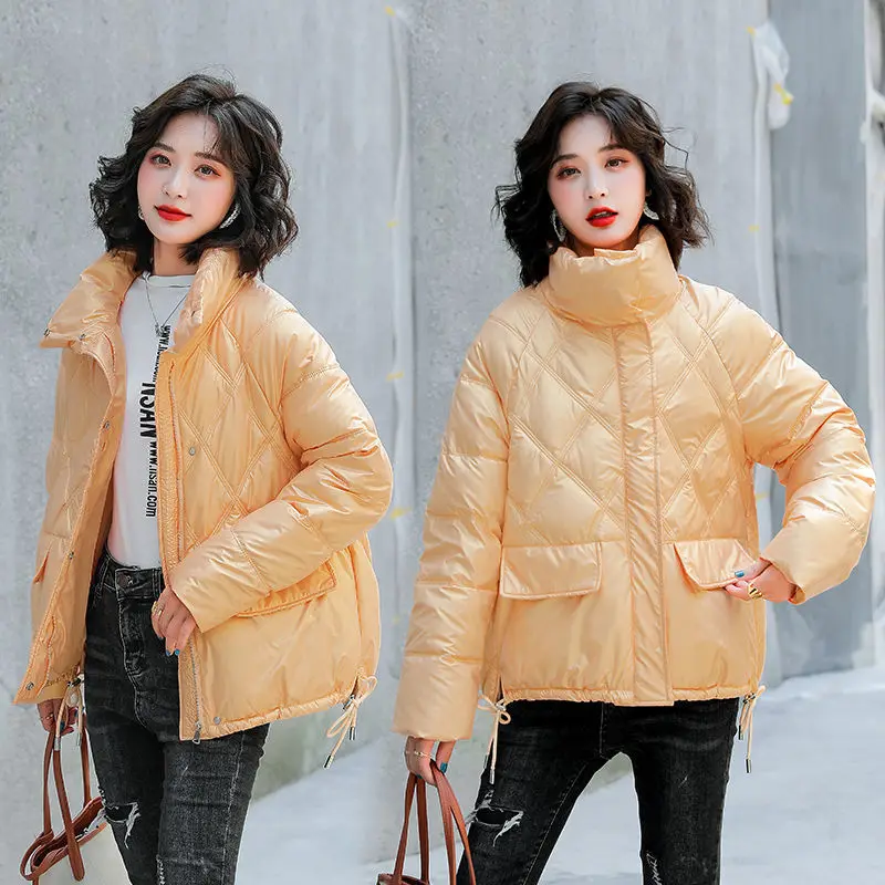 

Women's Shiny Jacket Winter Coat 2021 New Korean Short Down Jacket Warm Jacket Women's Harajuku woman jacket