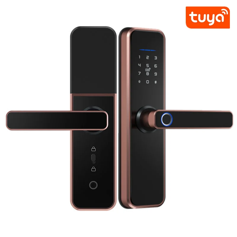 

RAYKUBE X5 Smart Lock Biometric Fingerprint Door Lock Tuya App Wireless Keyless WiFi Lock Built-in Eight Language Voices