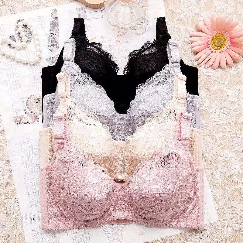 Women\'s Beauty Lace Bra Plus Size Non Padded Minimizer Bras Full Figure Underwire Brassiere 34 36 38 40 42 44 46 48 B C D E FGH