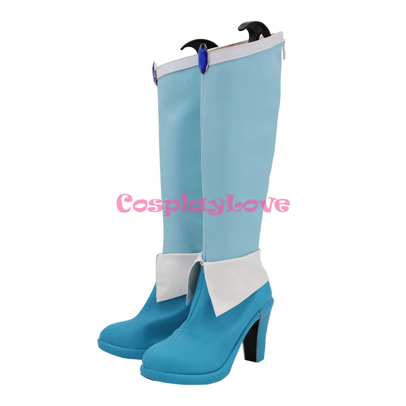 CosplayLove healing in 'good Pretty Cure Sawaizumi Chiyu Cure quinn blu scarpe Cosplay stivali lunghi pelle su misura