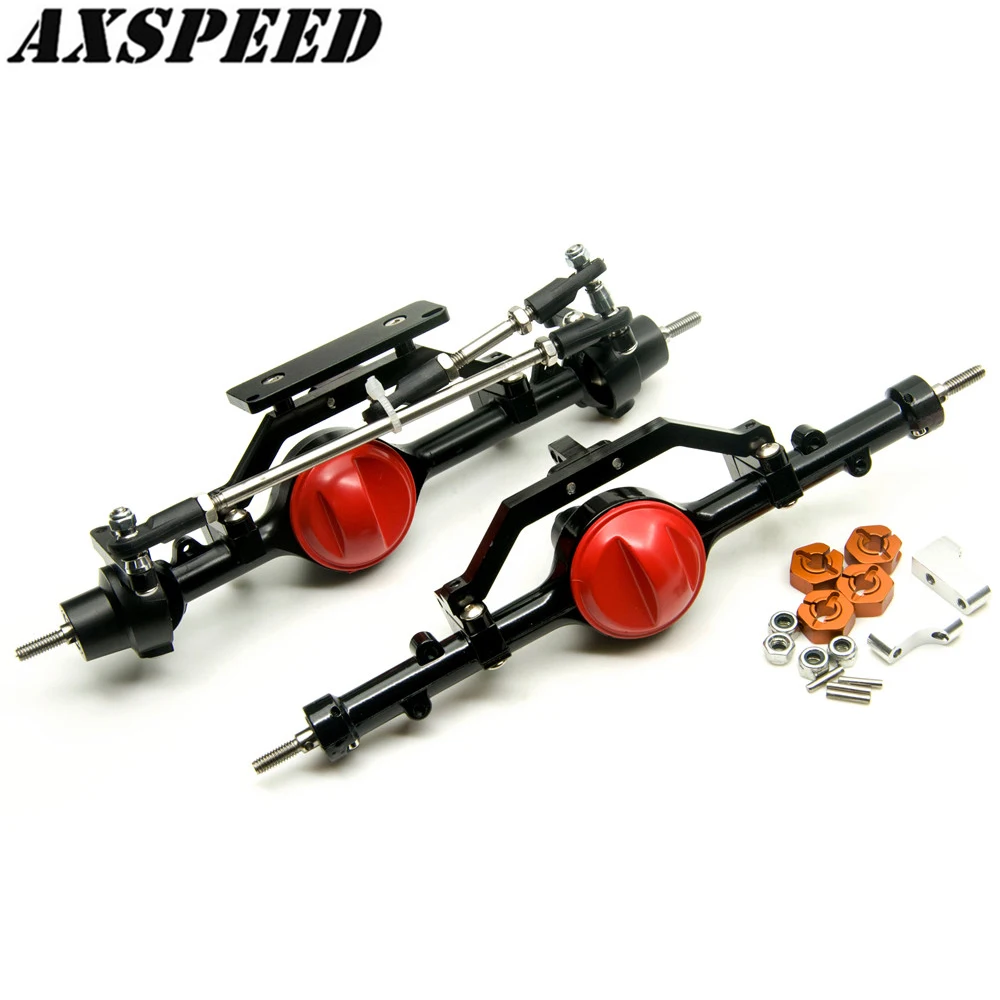 AXSPEED RC Car Front Rear Axle Aluminum Complete Axle #ARB with Screws for 1/10 Axial SCX10 D90 D110 Upgrade Parts