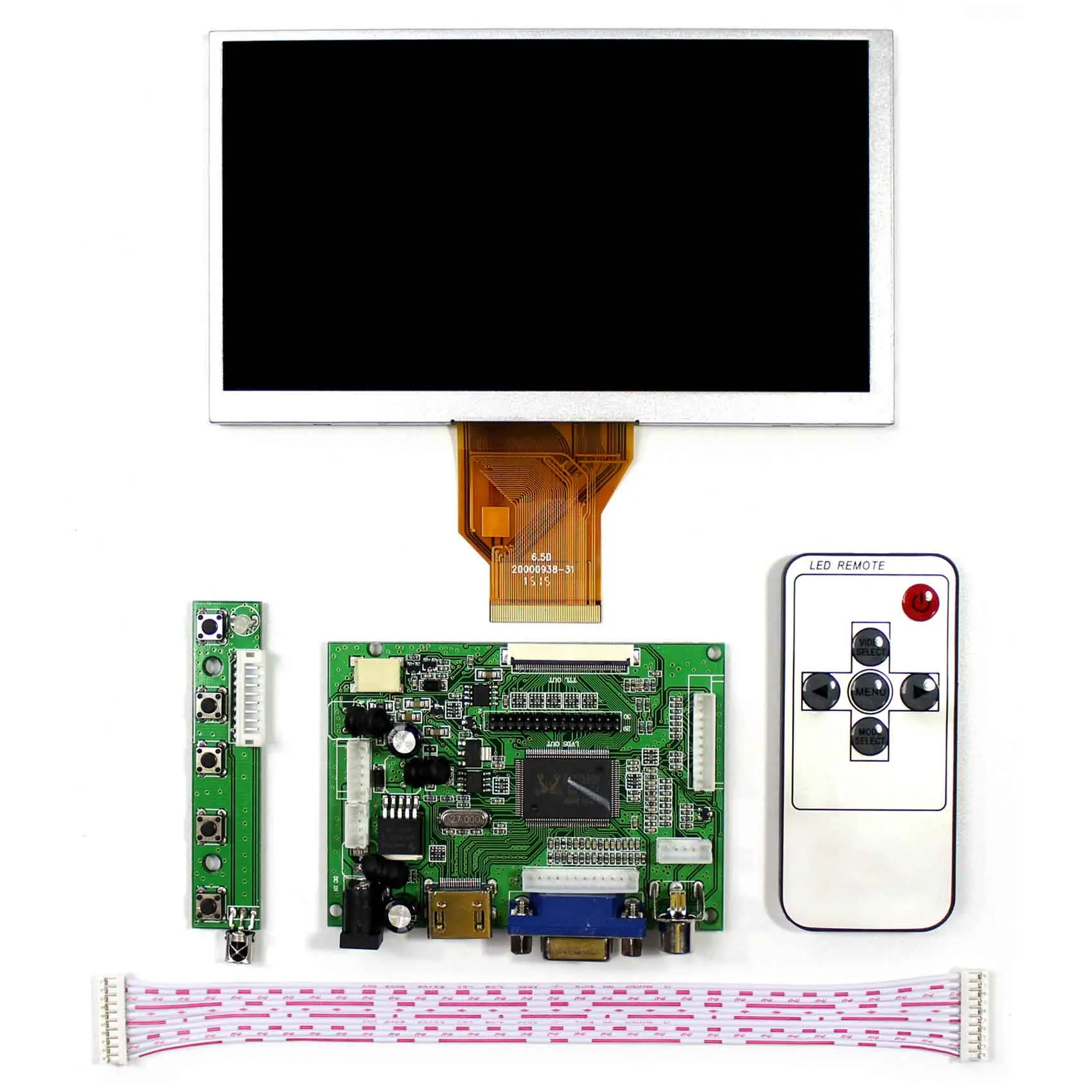 6.5Inch AT065TN14 800X480 Lcd-scherm Voor Auto Display Met Hd Mi Vga 2AV Lcd Board Ondersteuning Omkeren