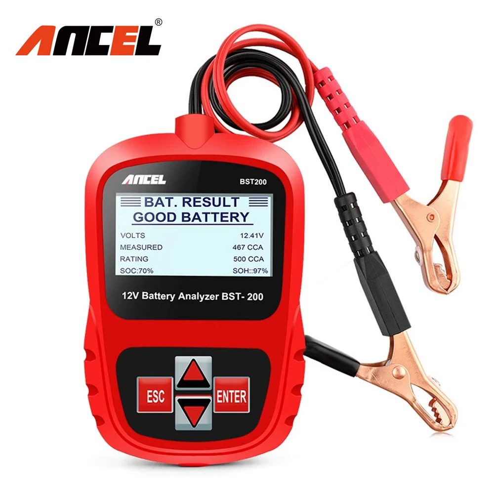 Ancel BST200 12V Battery Tester 1000CCA Acid AGM GEL Battery Voltage Analyzer For Diesel Gasoline Vehicles Car Diagnostic Tool