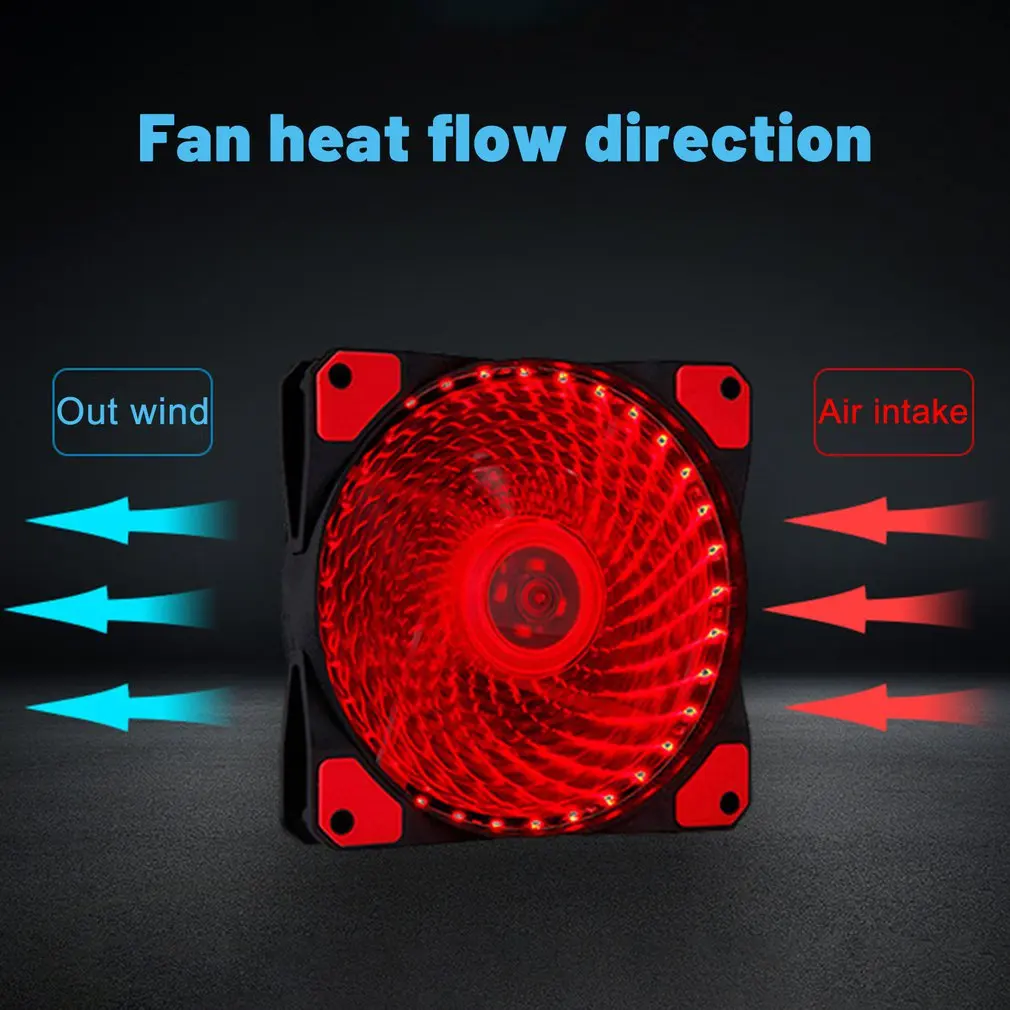 120mm 15 LED Ultra Silent Computer PC Case Cooling Fan 15 LEDs 12V With Rubber Quiet Molex Connector 3 / 4Pin Plug Fans Cooler