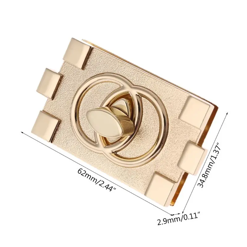 Rectangle Shape Clasp Turn Lock Twist Locks DIY Leather Handbag Bag Hardware Accessories