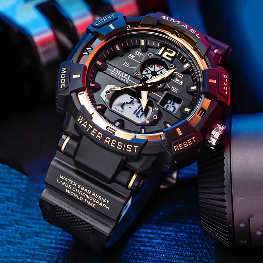 SAMEL Top Luxury Brand Military Men\'s Watches Waterproof Sports Wristwatch LED Quartz Clock Male Watch 8045 Relogio Masculino
