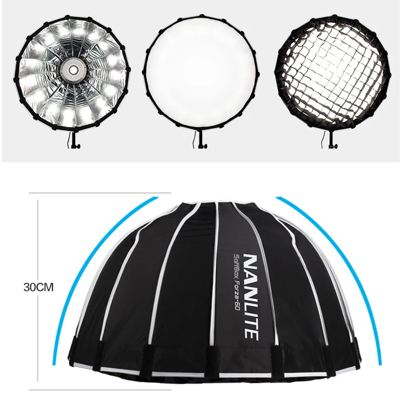 Collapsible Bowens Mount Softbox Kit with Honeycomb Eggcrate Soft Grid for Forza-60 60B Speedlites Flash Monolight Godox Jinbei