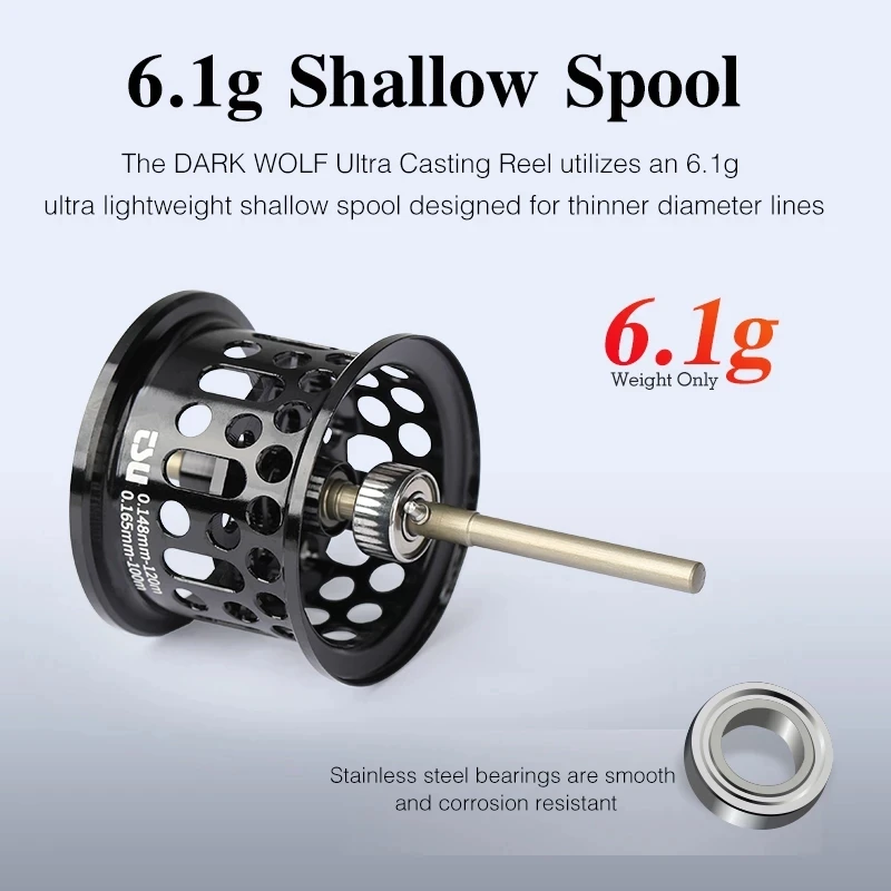 6.1G Bfs Spool Tsurinoya 135G Dark Wolf 50S 7.1:1 Ultralichte Bfs Finesse Baitcasting Reel Baitcaster Viscoil Voor Shad Reel