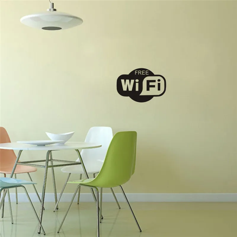 1pcs Black FREE WiFi Vinyl Sticker Sign Window Cafe Restaurant Bar Internet Store Glass Door Windows Wall Decals Car Sticker