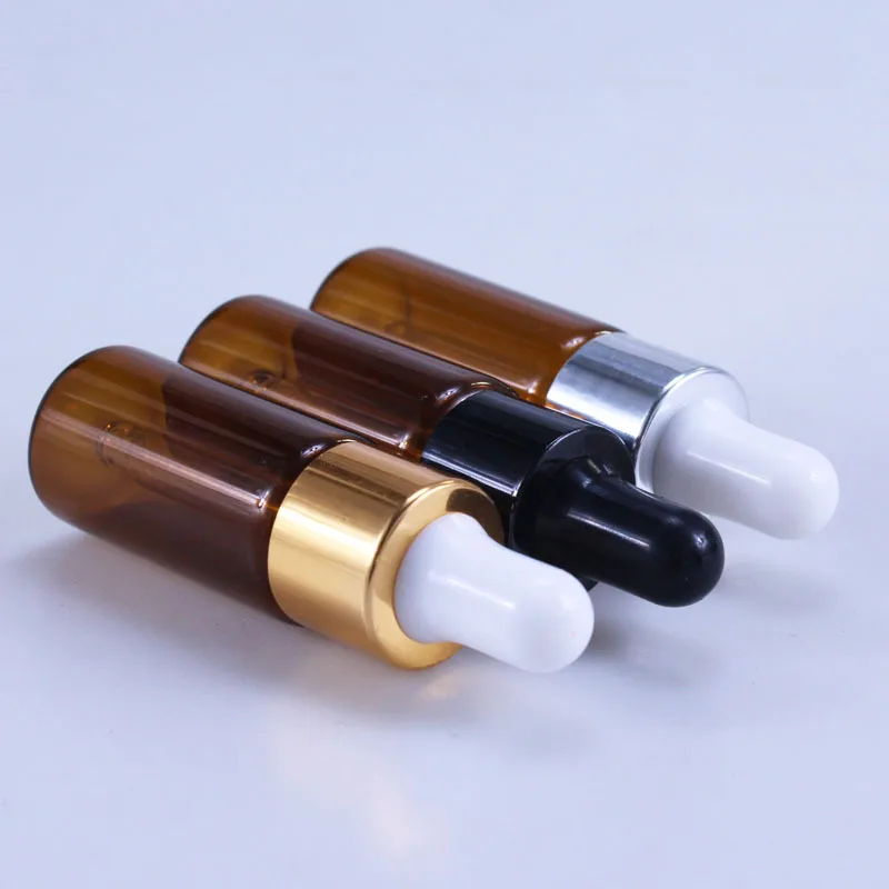 50 Stks/partij 5Ml 10Ml 15Ml 20Ml Amber Dropper Fles Potten Flesjes Met Pipet Voor Cosmetische parfum Etherische Olie Flessen