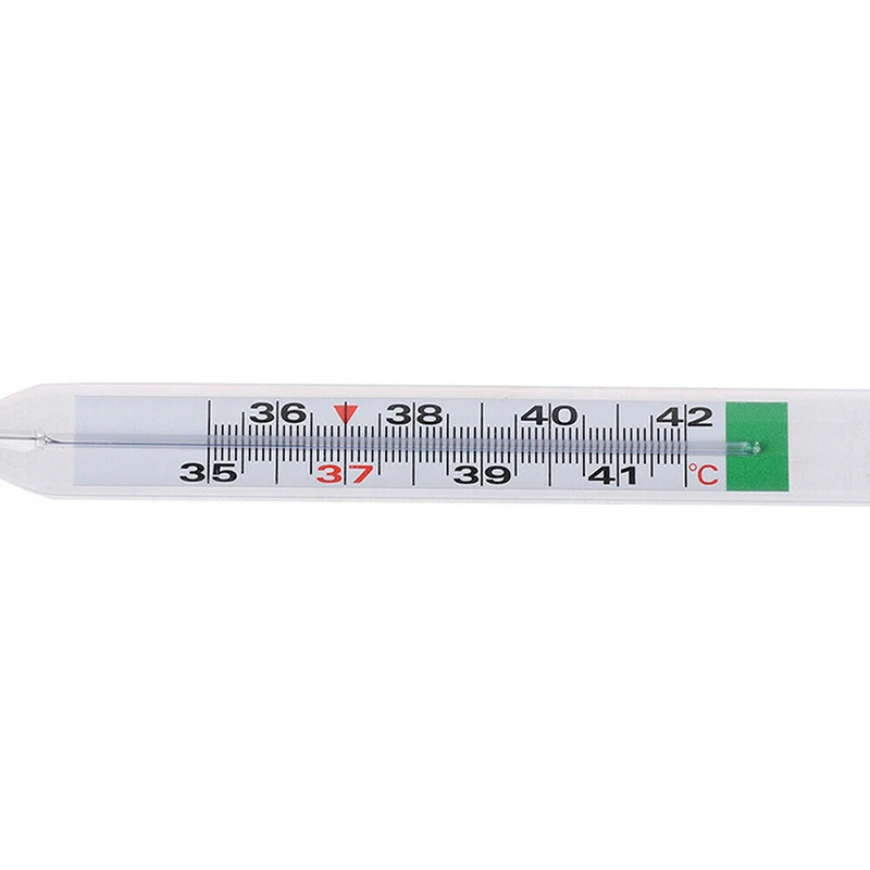 Portable Lightweight Mercury-free Dual Scale Classic Traditional Glass Accuracy Thermometer For Home Baby Adults 35-42 C