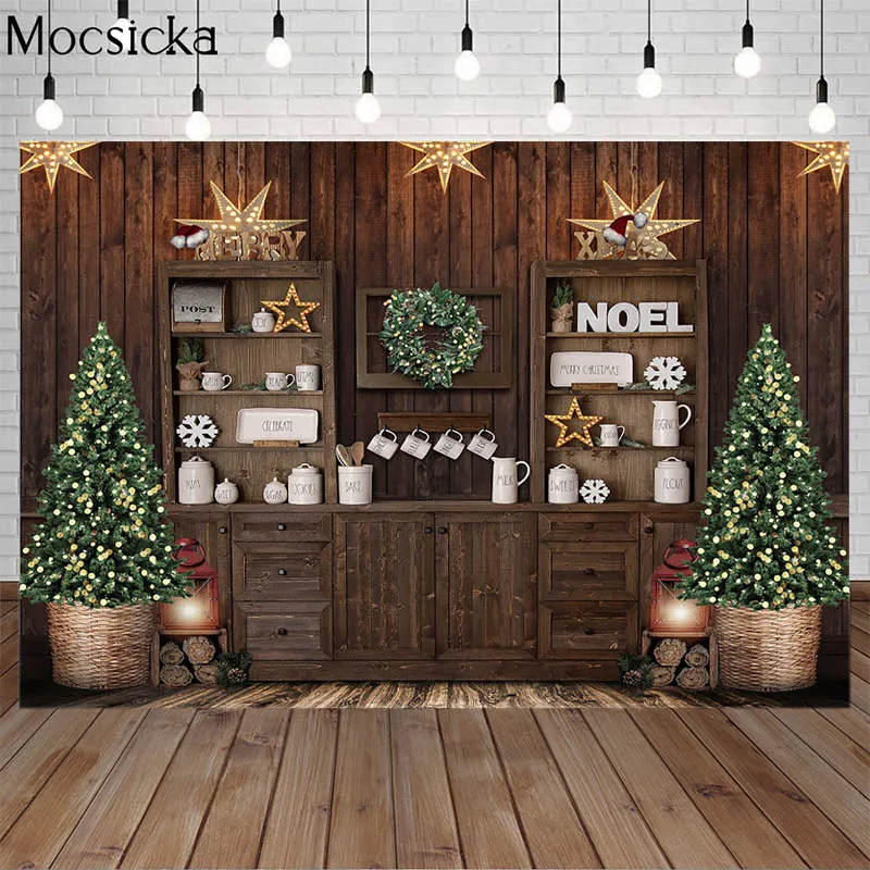 عيد الميلاد المطبخ التصوير خلفية الخشب مجلس الوزراء أدوات المطبخ الدعائم الطفل صورة كوك خلفية فوتوكال صور استوديو