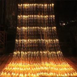 Guirnalda de luces Led con enchufe europeo, tira de luces de 3x220x3M con efecto de lluvia de meteoros en cascada, para decoración de Navidad, jardín, boda y fiesta, 2/3 V