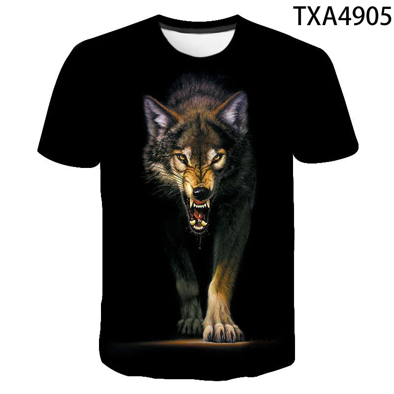 New 3d Printed Wolf Pattern Men\'s And Women\'s Children\'s T-shirts Summer Casual Fashion Streetwear Sports Breathable Cool Tops