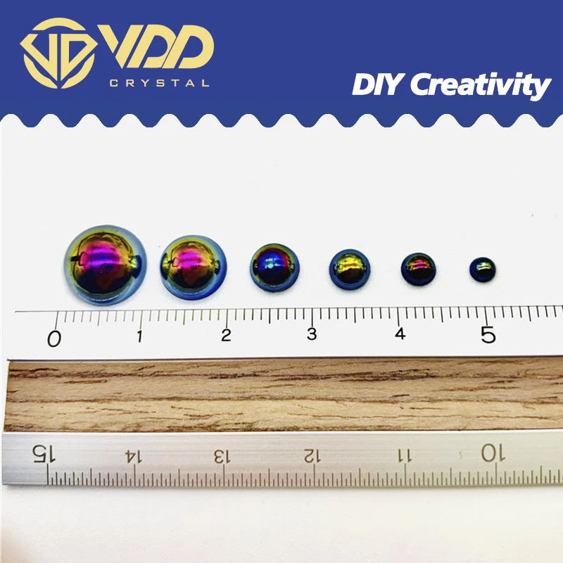 VDD 10g Mix Size Mermaid Gradient Half Round ABS Pearl Flatback Resin Pearl Imitation Bead For Nail Art Crafts Diy Decoration