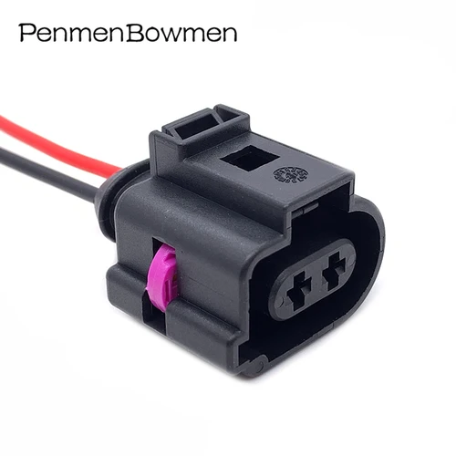 Imagen 2 del producto 1 Juego de 2 pines 3,5mm pinza de freno trasero de coche conector de Cable eléctrico de Motor enchufe de arnés de cables hembra impermeable 1J 0973722 A 1717692